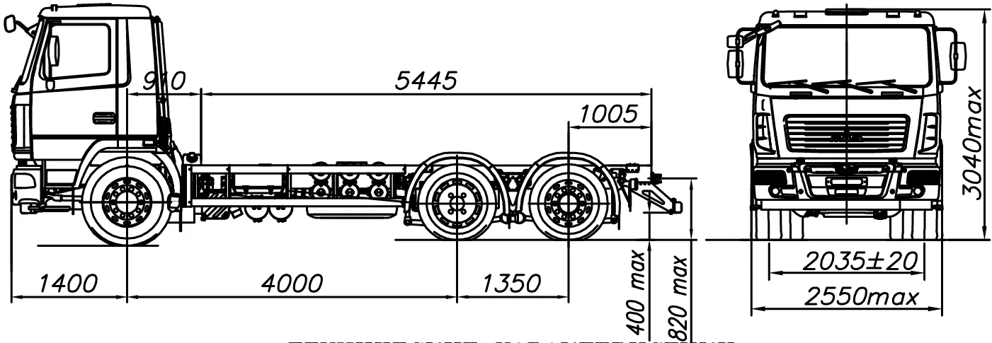 Шасси МАЗ 6310C5-525(-575)-031